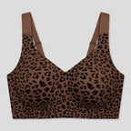 Leopard print wireless bra flat-lay