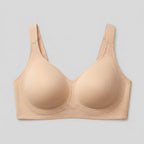 Nude wireless full-coverage bra flat-lay