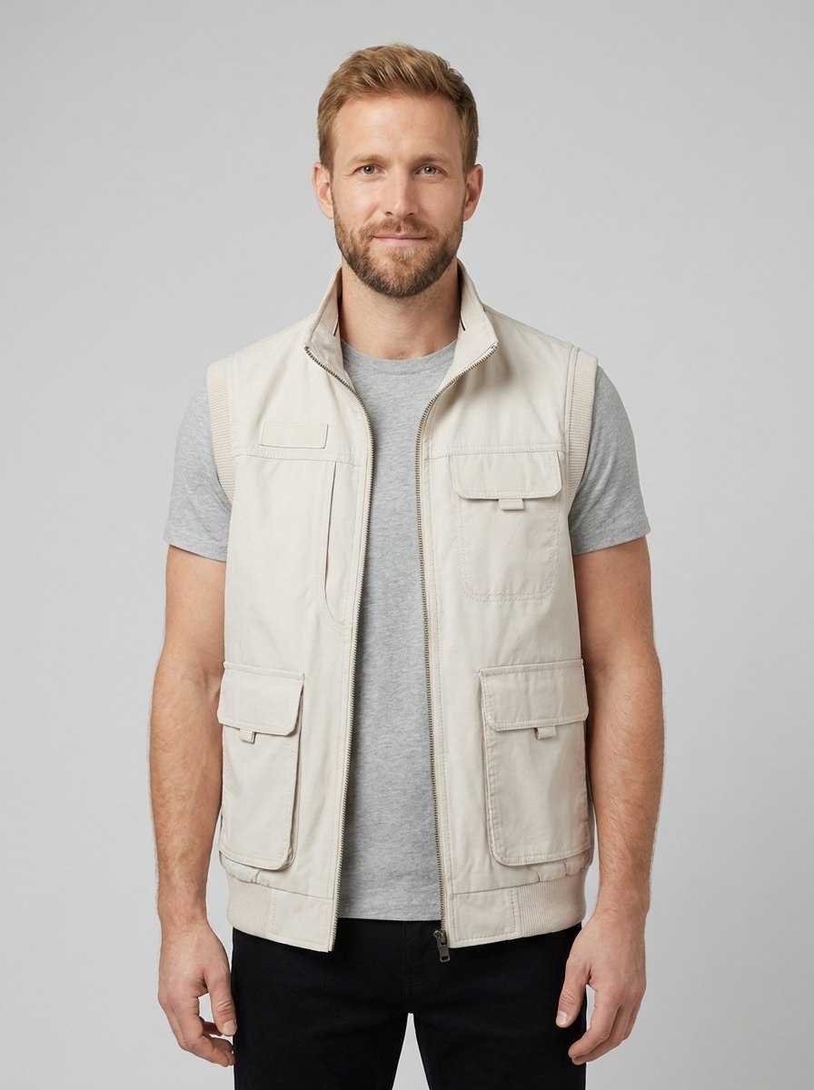 Crispin vest beige front