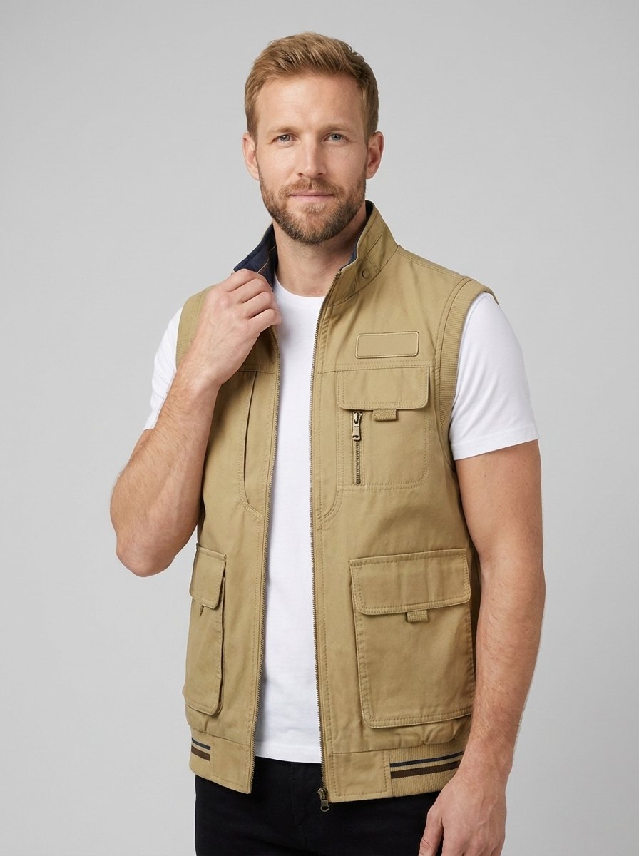 Crispin vest khaki front