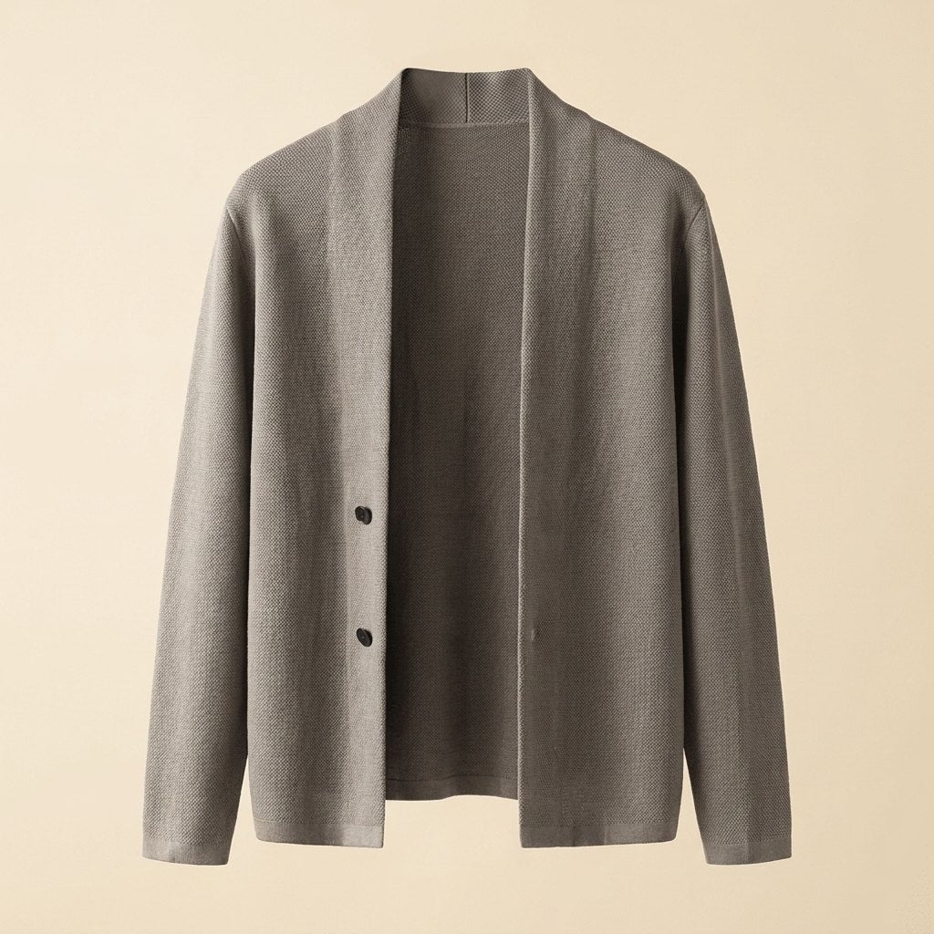 Dapper collarless cardigan product