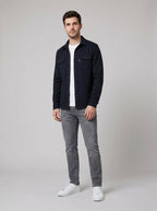 David men's overshirt shacket in dark blue