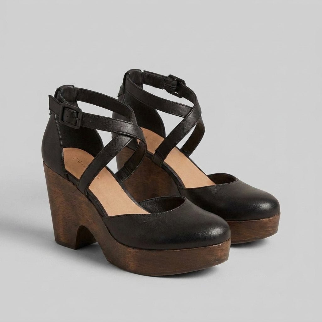 Elysia platform clog sandals black