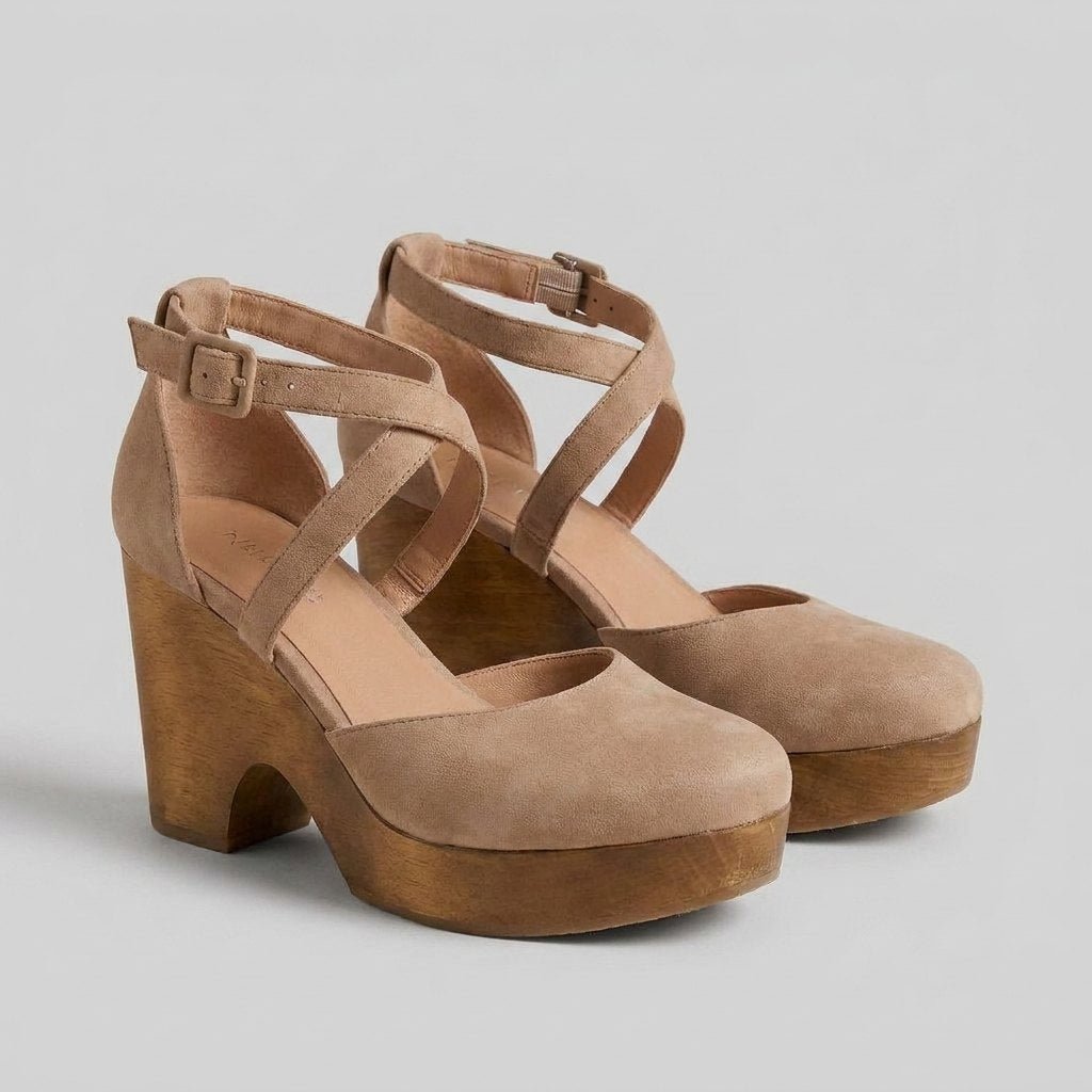 Elysia platform clog sandals khaki