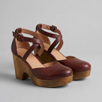 Elysia platform clog sandals red