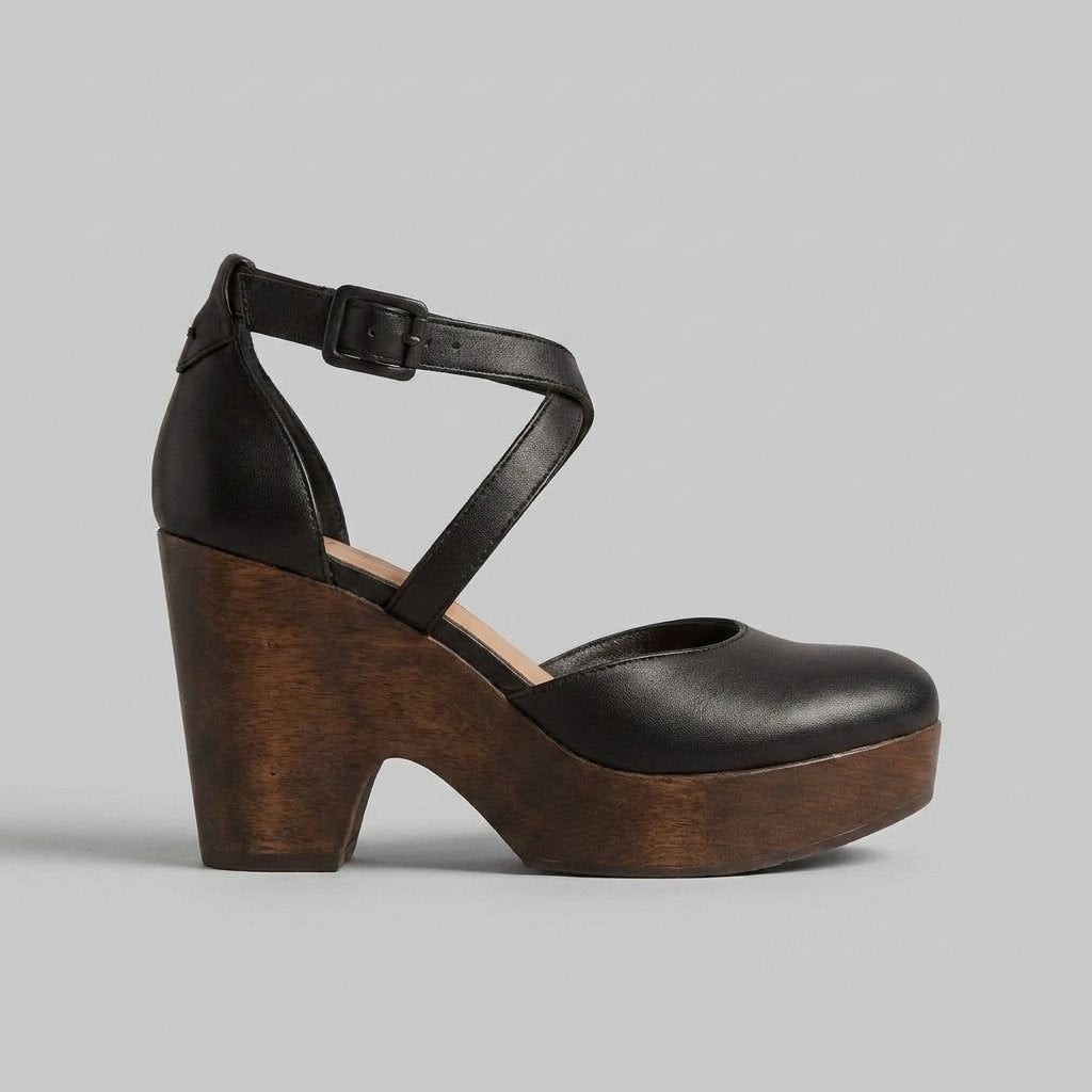 Elysia platform clog sandals side profile