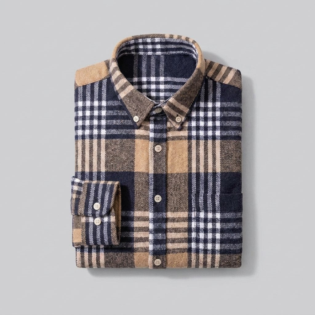Harrison plaid flannel shirt product flat-lay