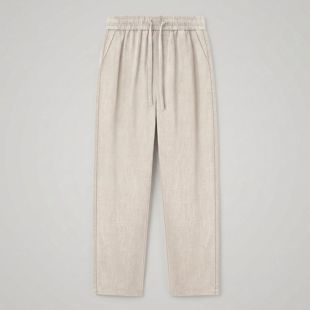 Haru linen trousers front flat lay