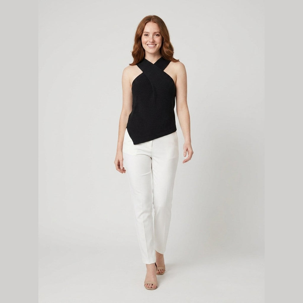 Haven halter top black on model