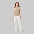 Haven halter top khaki on model