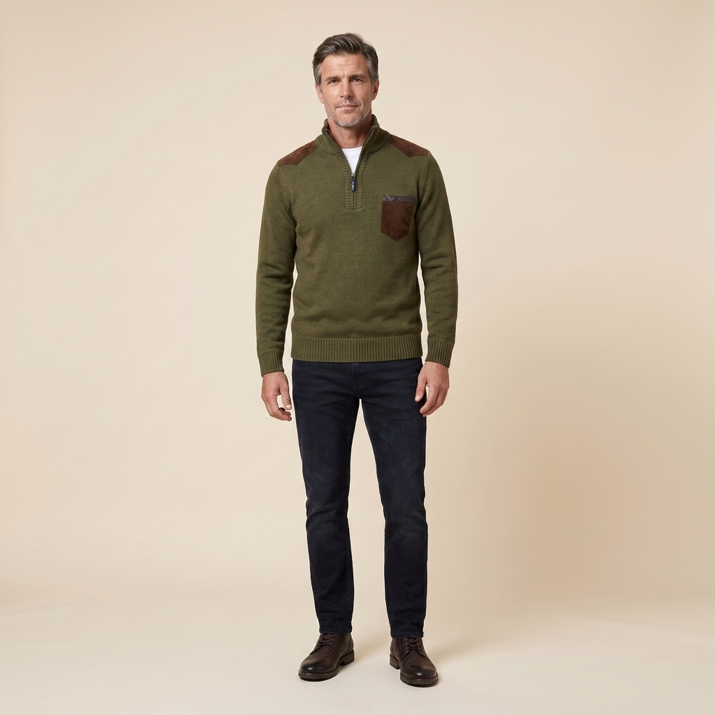 Haven quarter-zip sweater, green