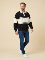 Vera Noir Herb striped polo shirt, black