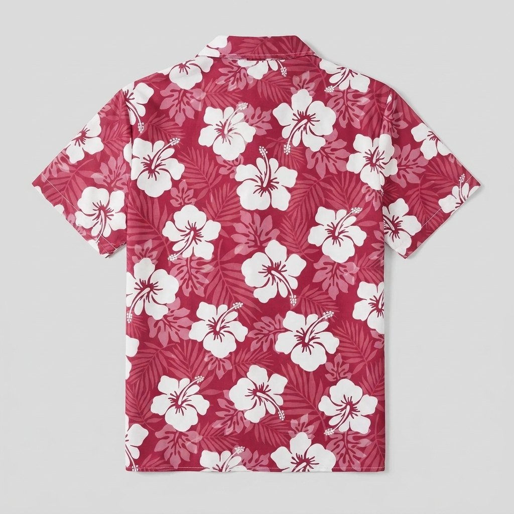 Hibiscus Hawaiian shirt back