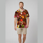 Icy Polo Shirt ice cream print Brown on model