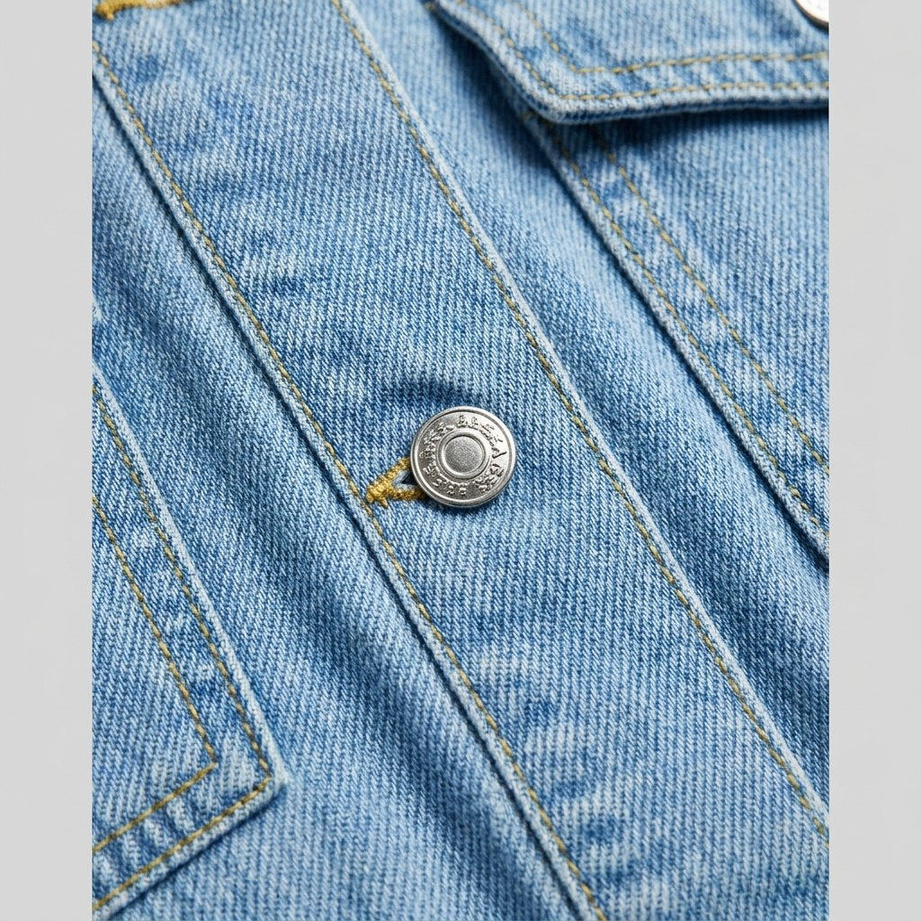 Isabelle Belted Denim Shirt Dress denim fabric detail