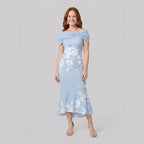 Ivy midi dress blue floral front