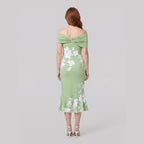 Ivy midi dress green back view