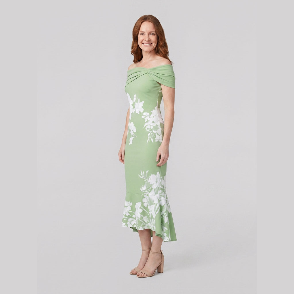 Ivy midi dress green side view