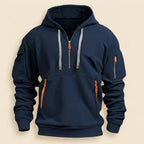 Leon cozy half-zip hoodie product flat lay