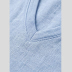Liam mens linen V-neck T-shirt fabric detail