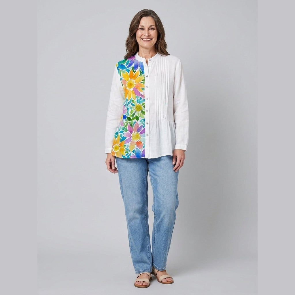 Lina tunic white floral