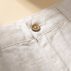 Lino mens linen shorts fabric closeup