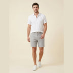 Lino mens linen shorts gray
