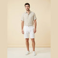 Lino mens linen shorts white