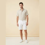 Lino mens linen shorts white