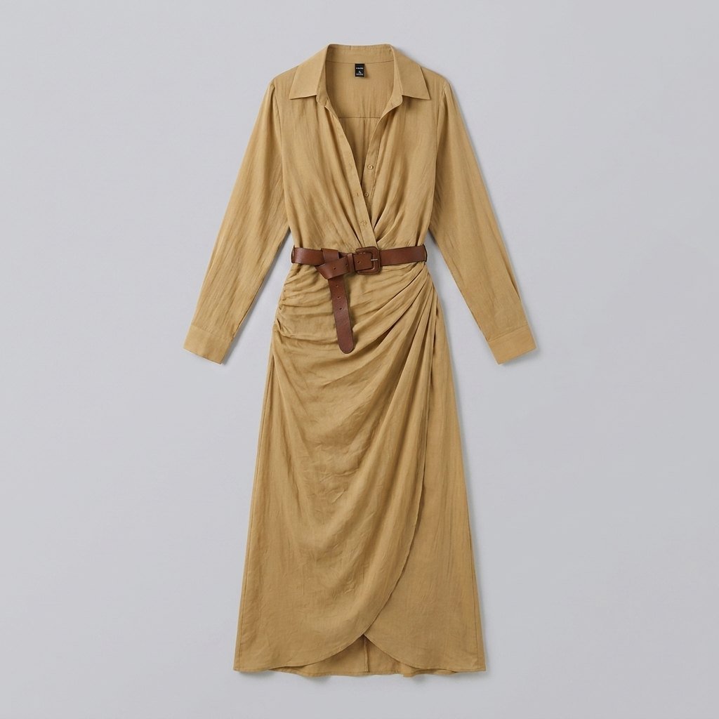 Luna long sleeve maxi dress lapel product detail