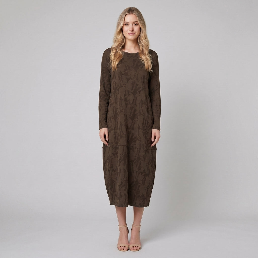 Luna midi dress floral brown