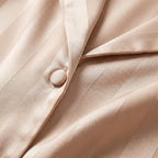 Luxe satin pyjama tonal stripe fabric close-up detail