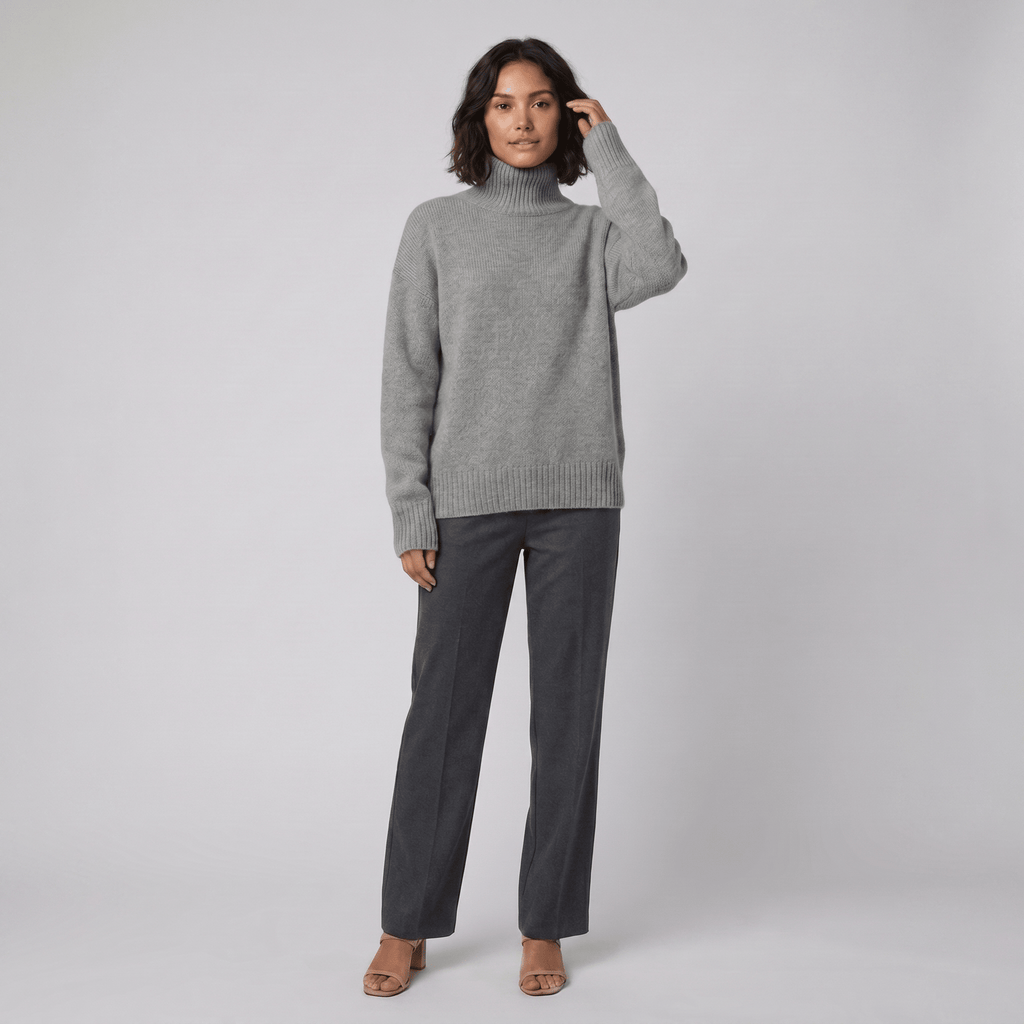Luxe turtleneck cashmere sweater grey - The store Vancouver