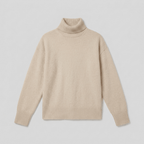 Luxe turtleneck sweater product flat-lay