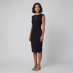 Mara Chic black keyhole twist waist midi dress