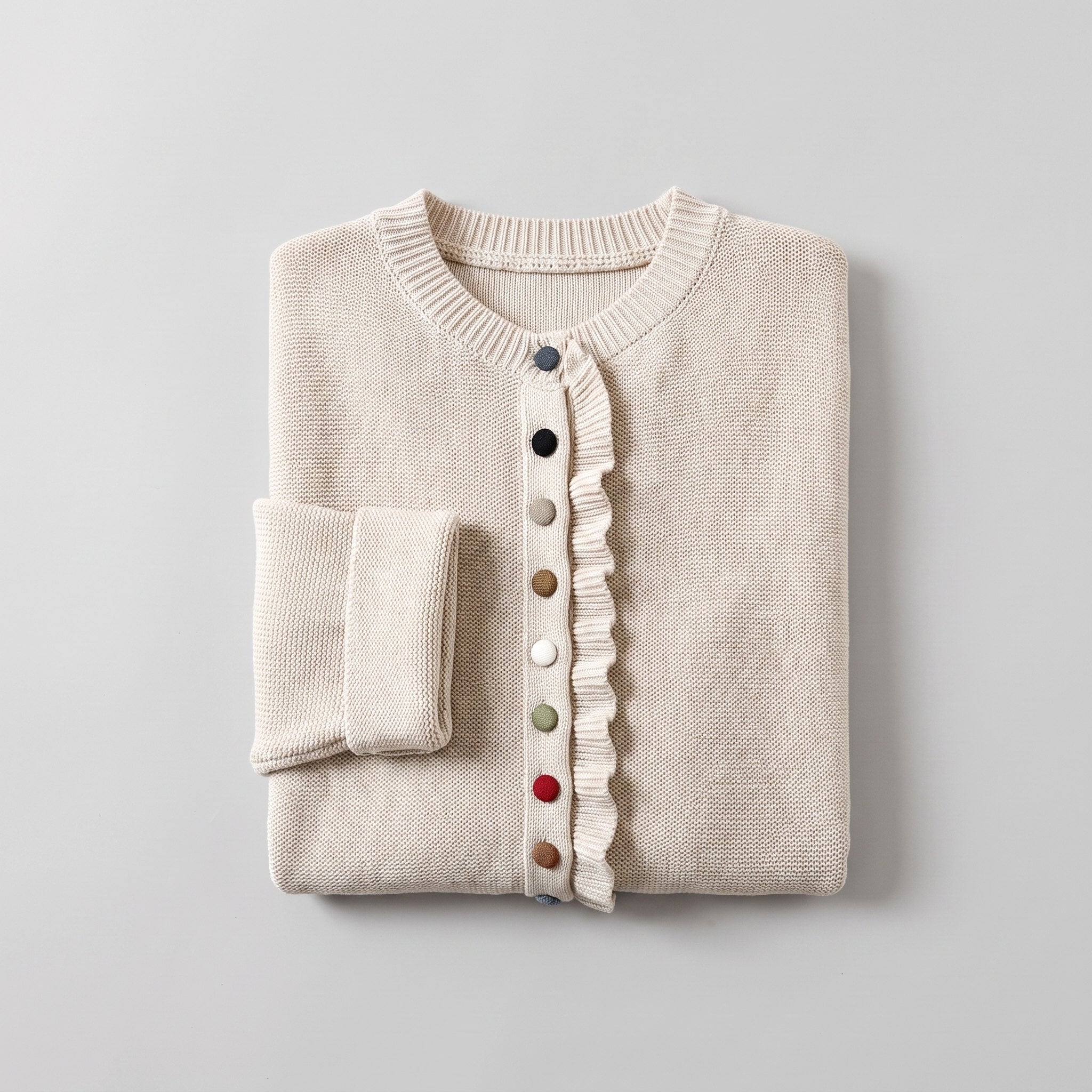 MARGOT cotton cardigan, folded flat-lay product photo