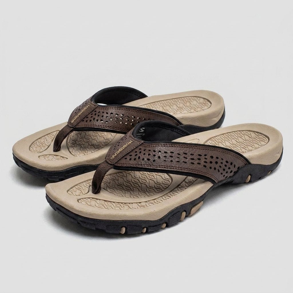 Maverick mens flip flops beige