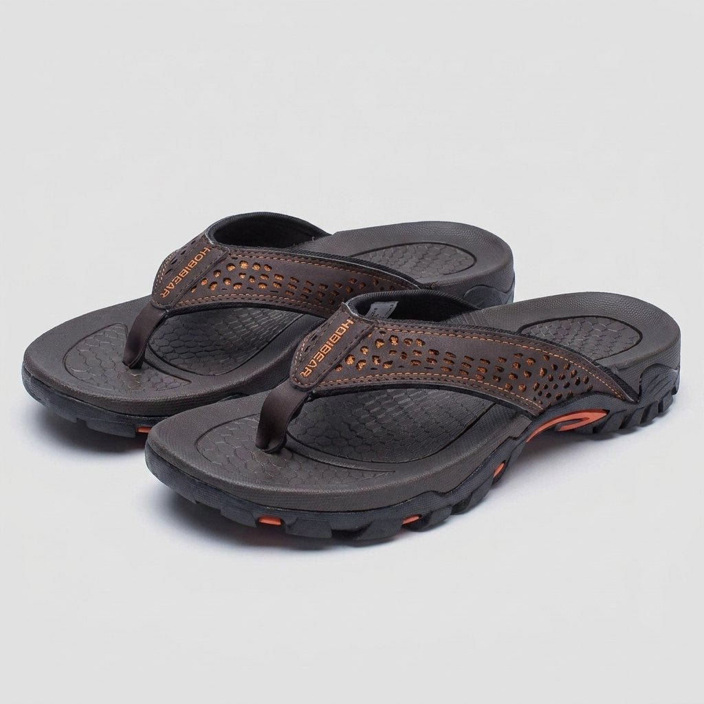Maverick mens flip flops brown