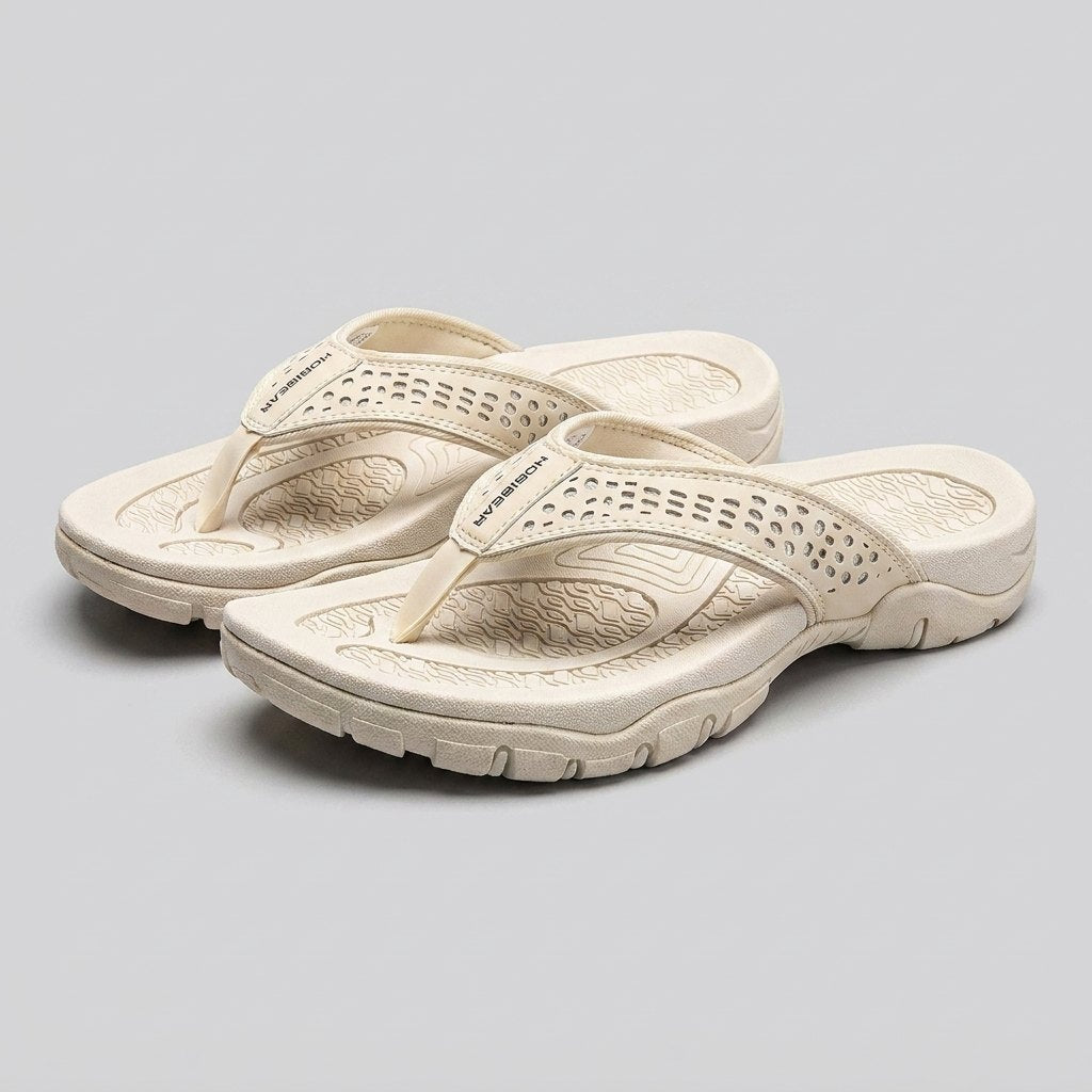 Maverick mens flip flops light cream