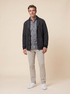 Max comfortable men's cardigan in dark gray, front view