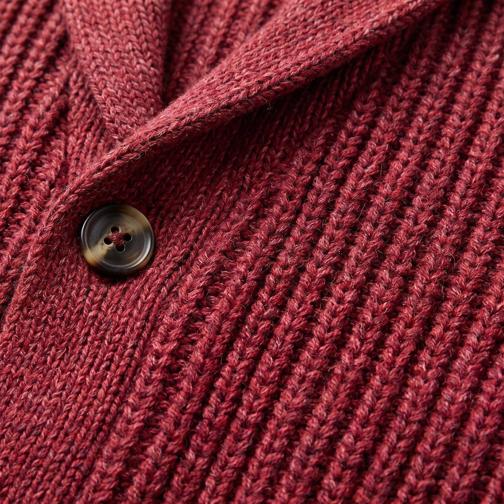 Max comfortable men's cardigan, chunky rib knit fabric detail