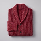 Max comfortable men's cardigan, folded flat-lay product photo