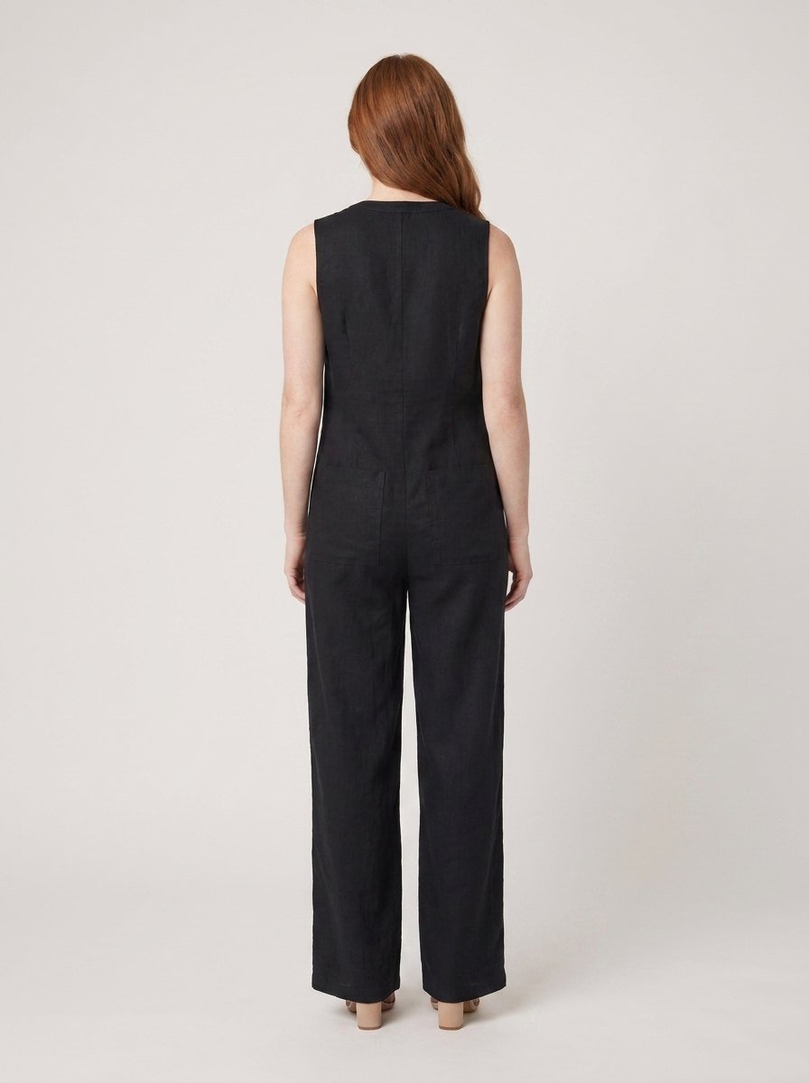 Mila linen jumpsuit back view