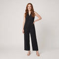 Mila linen jumpsuit black front