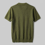 Milo knit polo shirt back view flat-lay