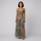 Mira floral summer dress green