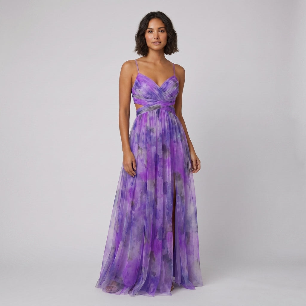 Mira floral summer dress violet
