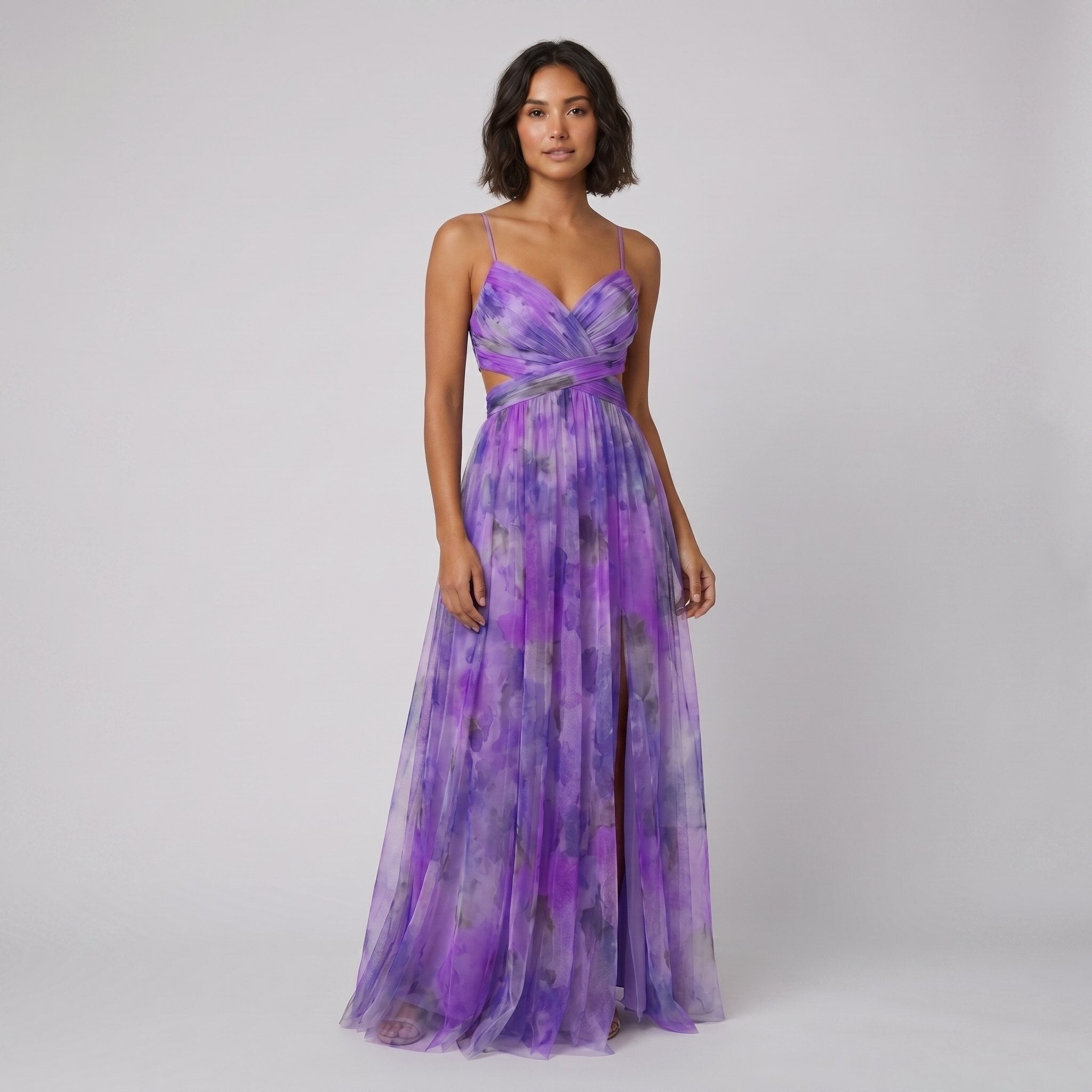 Mira floral summer dress violet