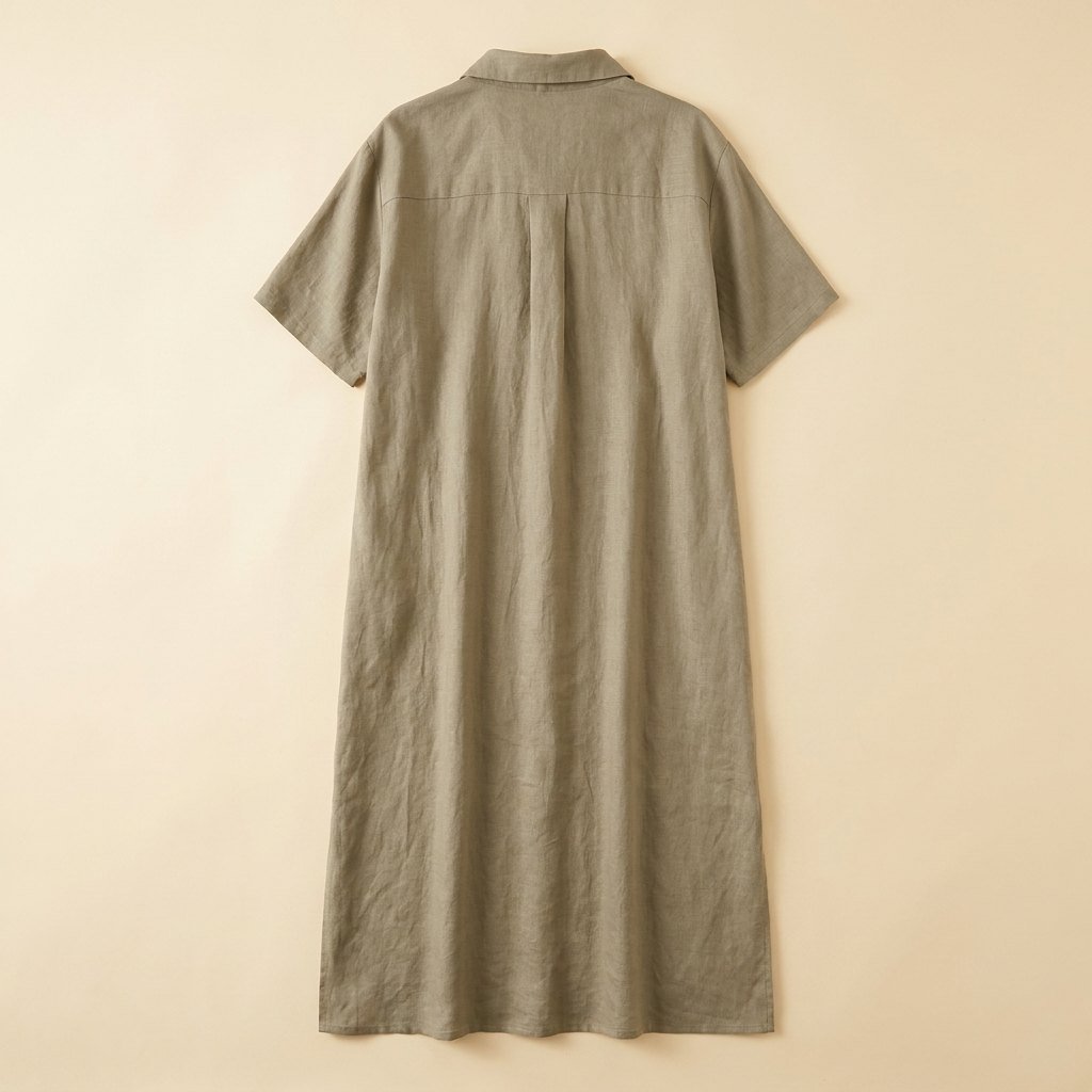 Mira linen shirt dress back view