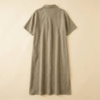 Mira linen shirt dress back view
